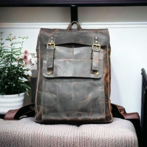 Leather Travel Backpack 01